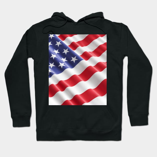 3D American Flag Hoodie by Abstractdiva